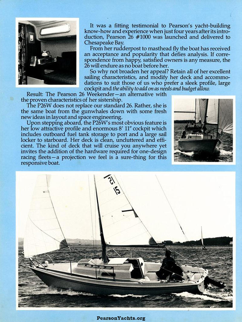 Pearson 26 Weekender Sailboat