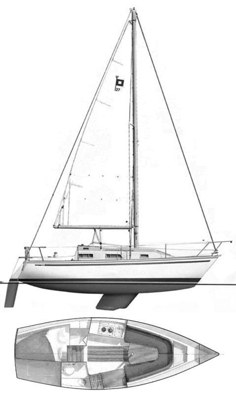 Pearson 27 Line Drawing