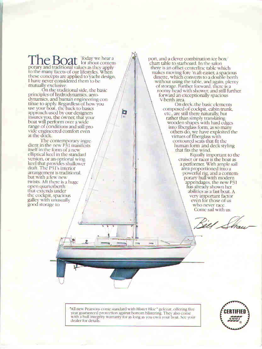 pearson 31 sailboat data