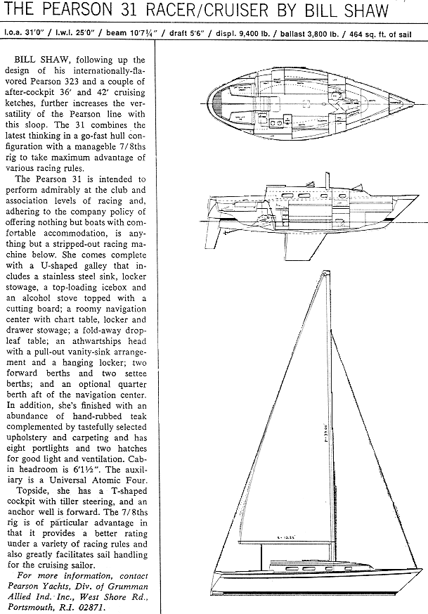 pearson 31 sailboat data