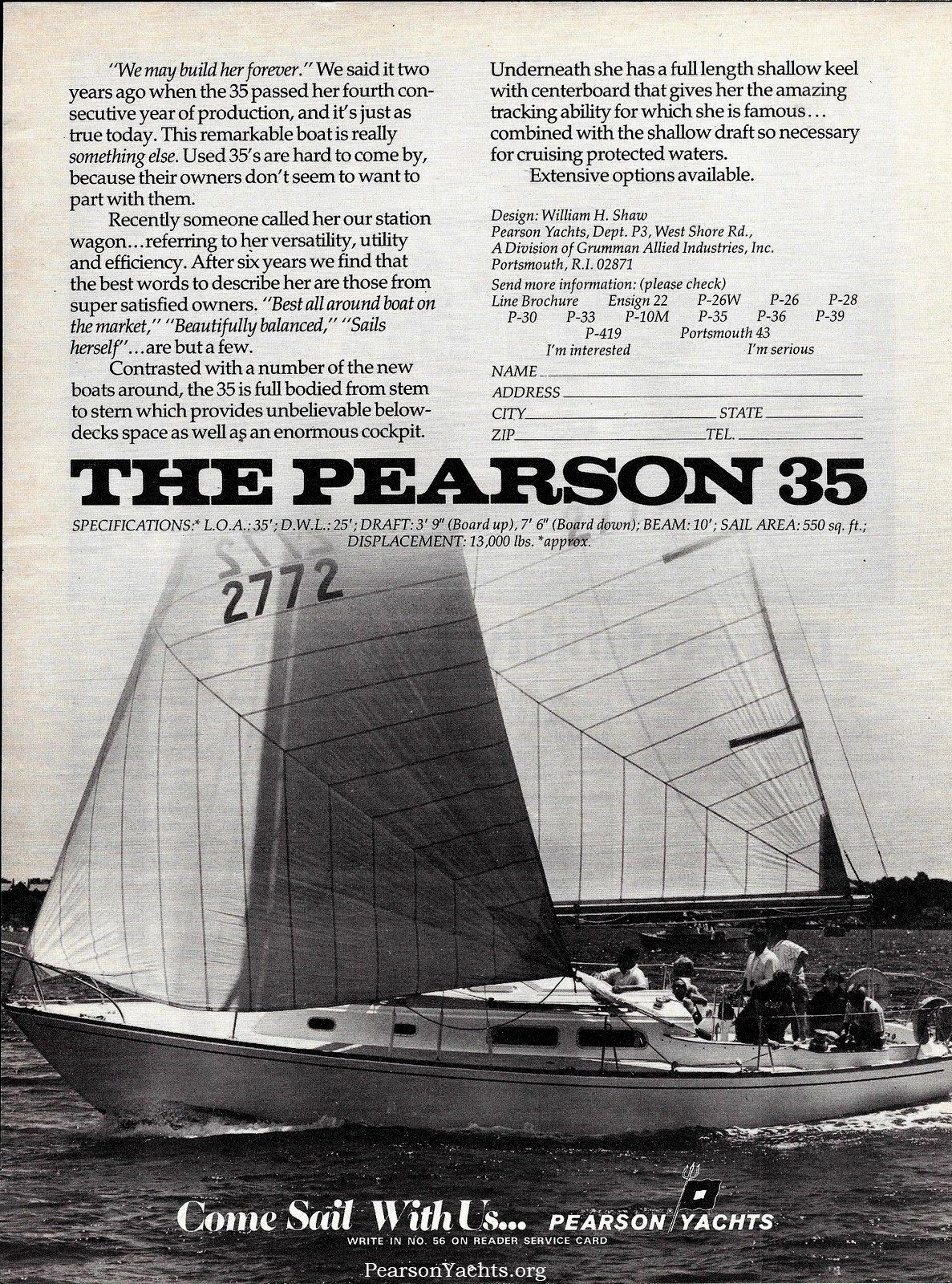 Pearson 35 Sail Plan